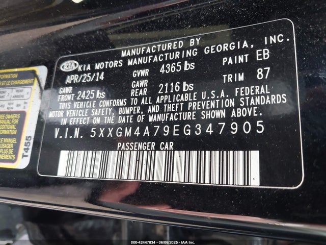 5XXGM4A79EG347905 KIA Optima Lx