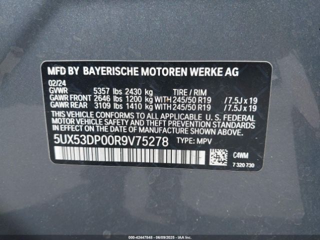 2024 BMW X3 5UX53DP00R9V75278 Photo 8