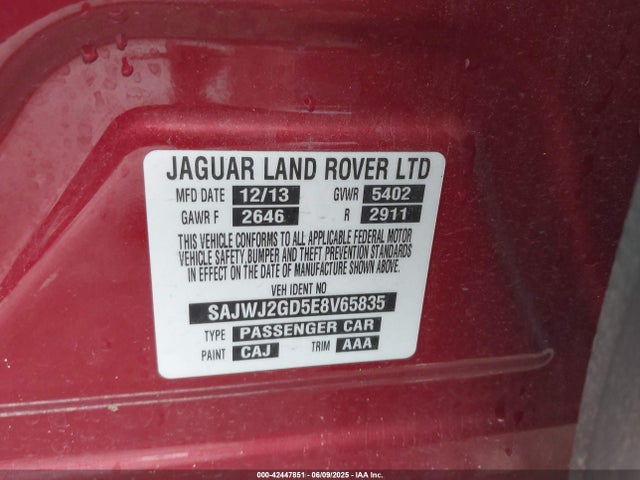 2014 JAGUAR XJ SAJWJ2GD5E8V65835 Photo 8