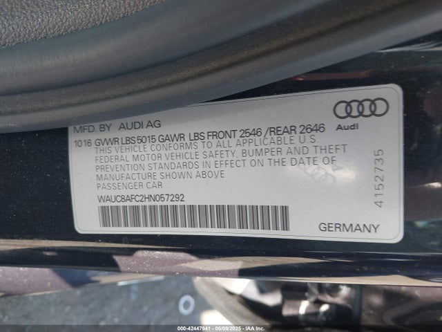 WAUC8AFC2HN057292 Audi 2017