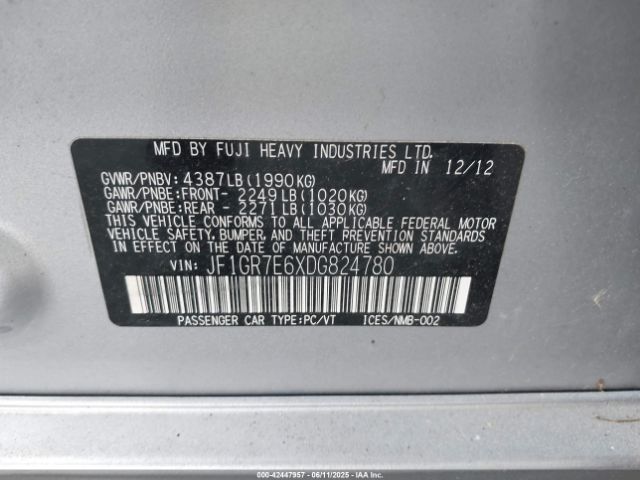 2013 SUBARU IMPREZA WRX JF1GR7E6XDG824780 Photo 8