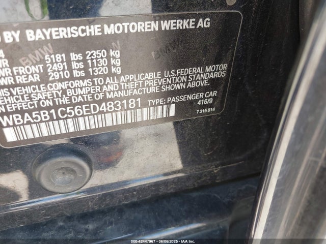BMW 2014 2014 WBA5B1C56ED483181 Image 9