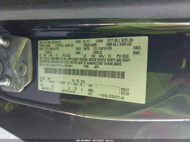 Lincoln MKC 2015 5LMTJ2AH1FUJ35301 Image 9
