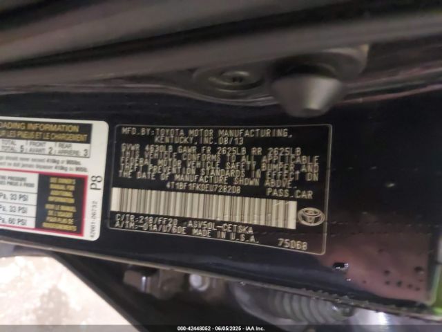 4T1BF1FK0EU728208 Toyota Camry Se Sport