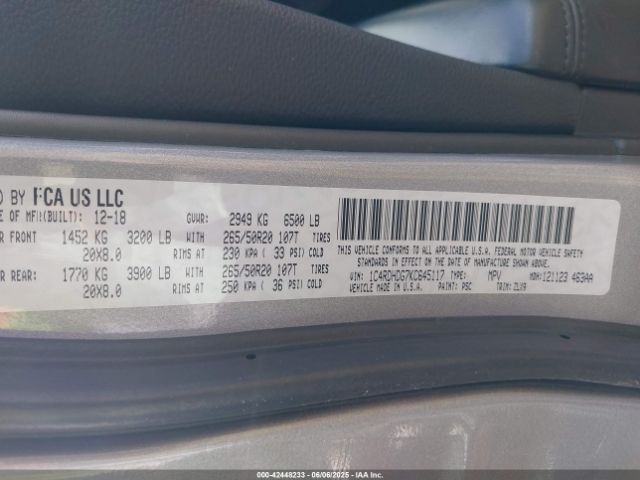 2019 DODGE DURANGO 1C4RDHDG7KC645117 Photo 8