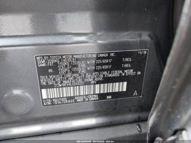 2020 TOYOTA RAV4 2T3W1RFV4LC040257 Photo 8