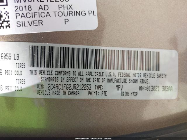 2018 CHRYSLER PACIFICA 2C4RC1FG2JR212253 Photo 8