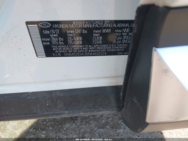 Hyundai gdi theta iii 2022 5NMS2DAJ0NH450224 Image 9