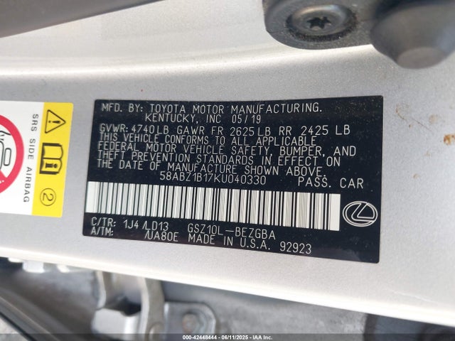 58ABZ1B17KU040330 Lexus 2gr-fks