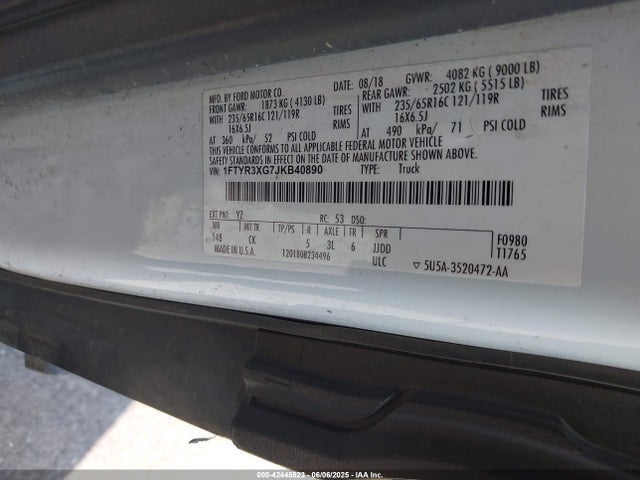 1FTYR3XG7JKB40890 Ford 2018