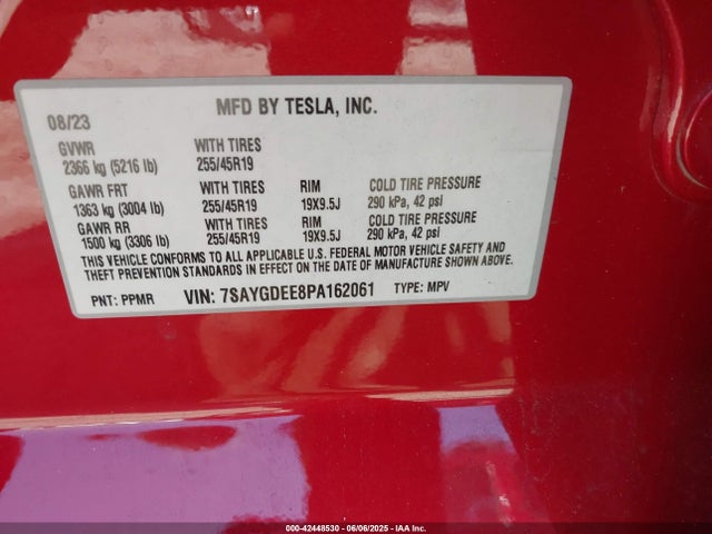 2023 TESLA MODEL Y 7SAYGDEE8PA162061 Photo 8