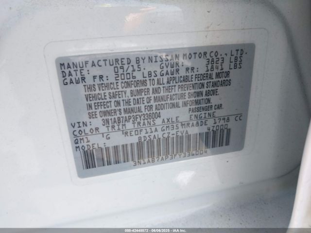 3N1AB7AP3FY336004 Nissan SENTRA S
