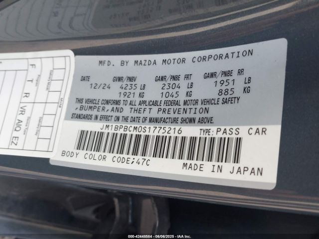 JM1BPBCM0S1775216 Mazda Mazda3 2.5 S Carbon Edition
