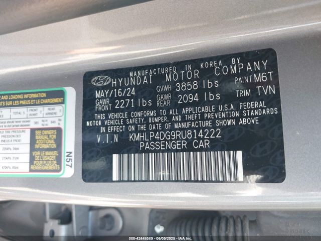 KMHLP4DG9RU814222 Hyundai Elantra Limited