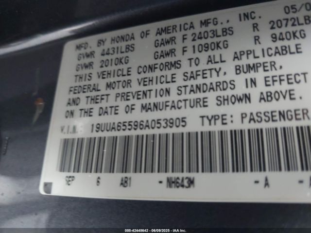 2006 ACURA TL 19UUA65596A053905 Photo 8