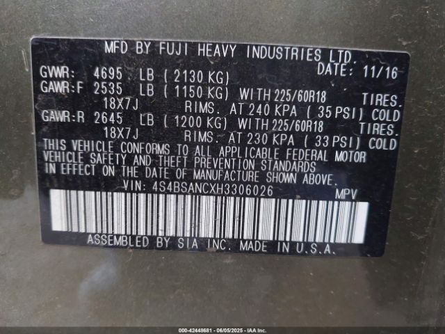4S4BSANCXH3306026 Subaru u5