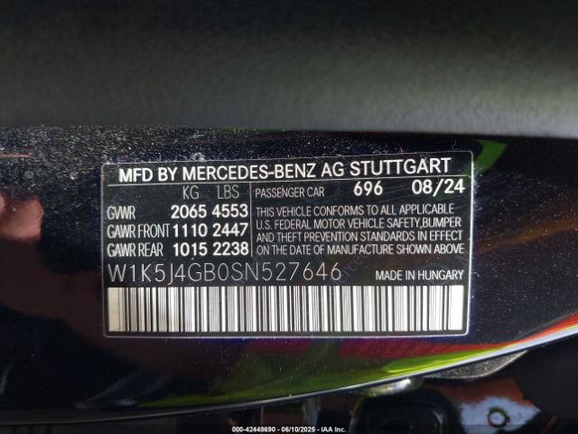 W1K5J4GB0SN527646 Mercedes-Benz Cla 250 Coupe