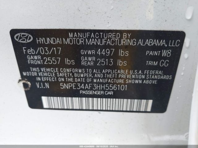 5NPE34AF3HH556101 Hyundai Sonata Sport
