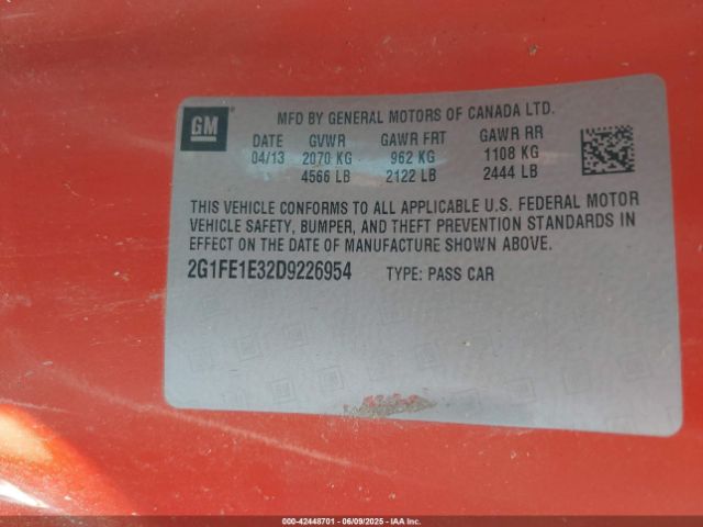 2013 CHEVROLET CAMARO 2G1FE1E32D9226954 Photo 8