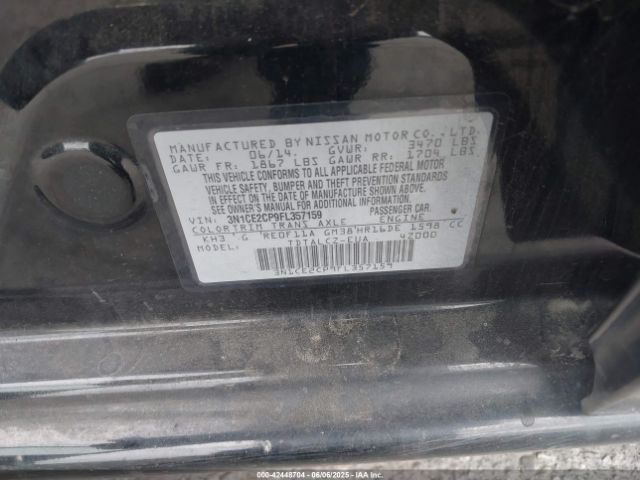 3N1CE2CP9FL357159 Nissan Versa Note S Plus
