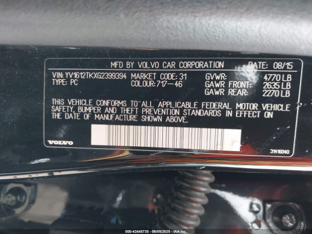 2016 VOLVO S60 YV1612TKXG2399394 Photo 8