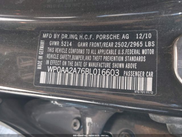 2011 PORSCHE PANAMERA WP0AA2A76BL016603 Photo 8