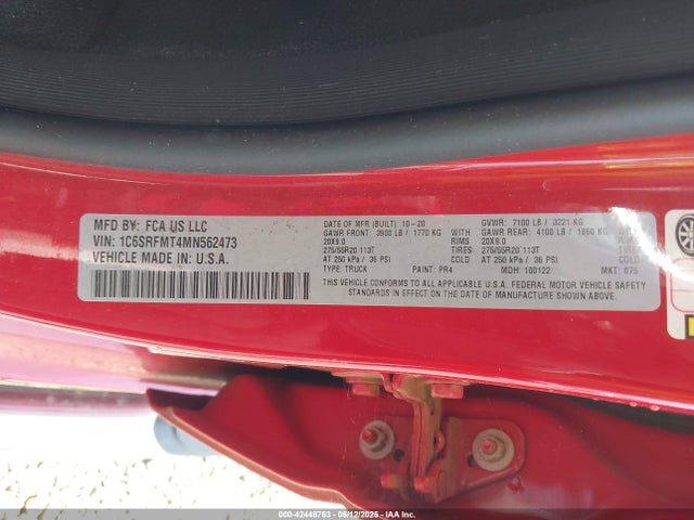 RAM 1500 2021 1C6SRFMT4MN562473 Image 9