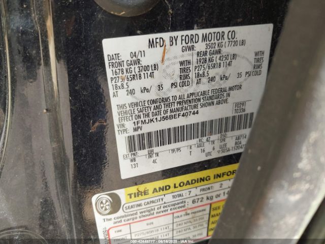 2011 FORD EXPEDITION EL 1FMJK1J56BEF40744 Photo 8