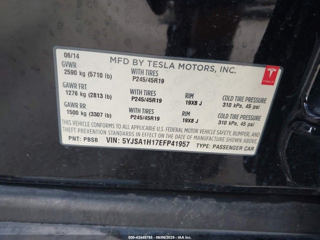 5YJSA1H17EFP41957 Tesla 2014