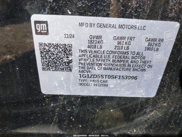 1G1ZD5ST0SF153096 Chevrolet Malibu Fwd 1lt