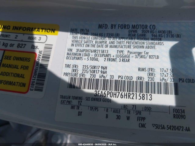Ford 2017 2017 3FA6P0H76HR215813 Image 9