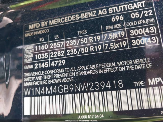 2022 MERCEDES-BENZ GLB 250 W1N4M4GB9NW239418 Photo 8