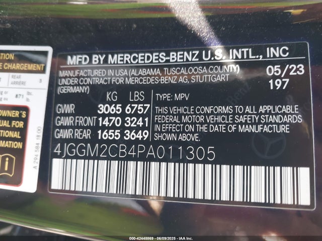4JGGM2CB4PA011305 Mercedes-Benz ed