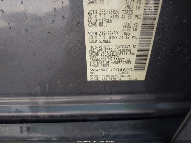 5N1AZ2MH0FN204620 Nissan 2015