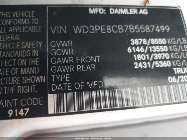 2011 MERCEDES-BENZ SPRINTER 2500 WD3PE8CB7B5587499 Photo 8
