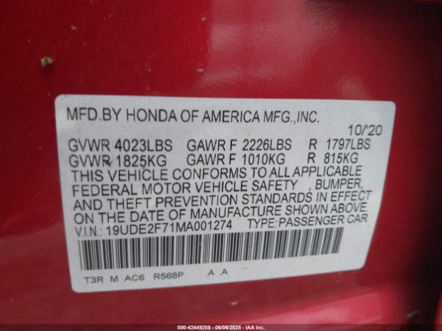 2021 ACURA ILX 19UDE2F71MA001274 Photo 8