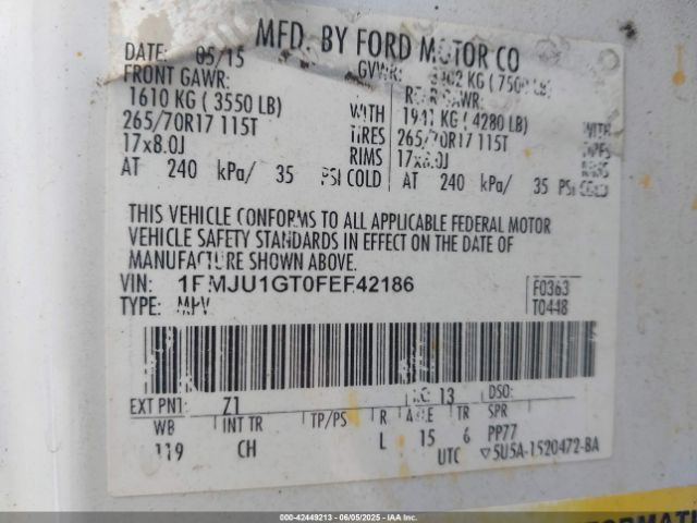 1FMJU1GT0FEF42186 Ford Expedition Xl