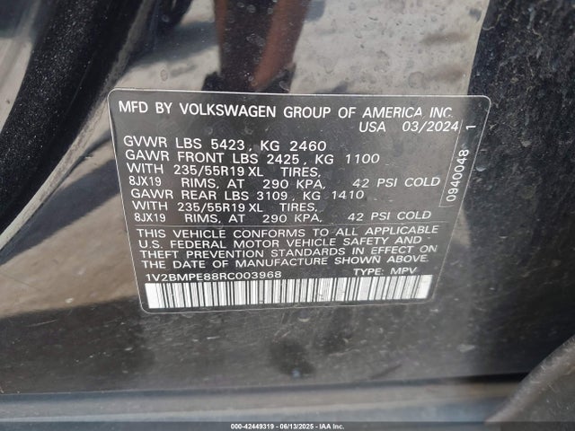 Volkswagen 2024 2024 1V2BMPE88RC003968 Image 9