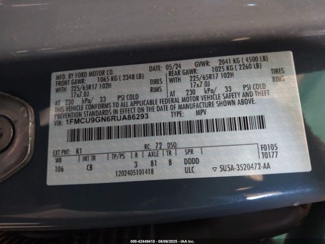 2024 FORD ESCAPE 1FMCU9GN6RUA86293 Photo 8