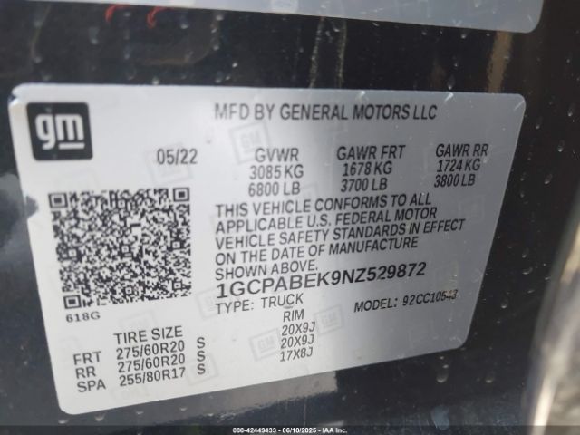1GCPABEK9NZ529872 Chevrolet l3b
