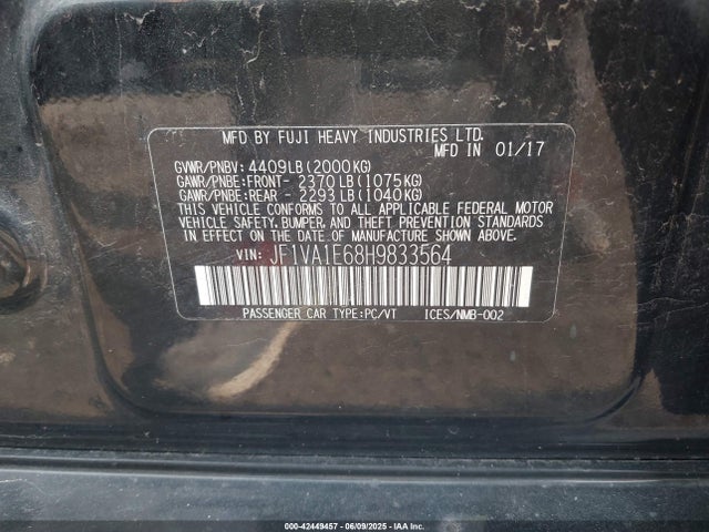 Subaru Wrx Premium 2017 JF1VA1E68H9833564 Image 9