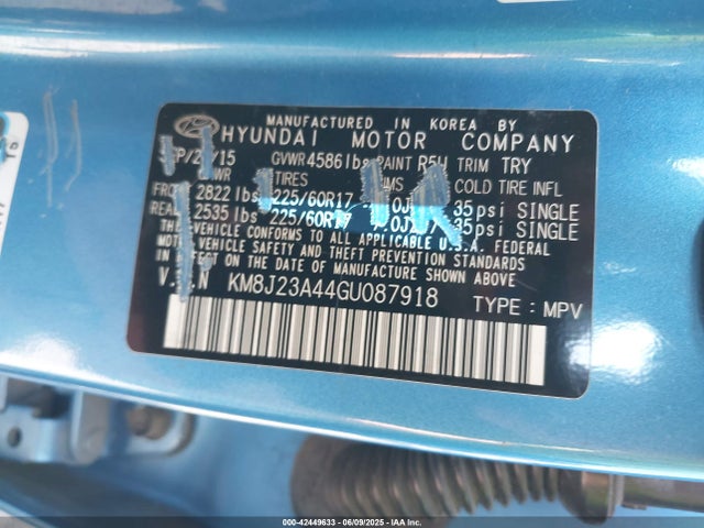 Hyundai 2016 2016 KM8J23A44GU087918 Image 9