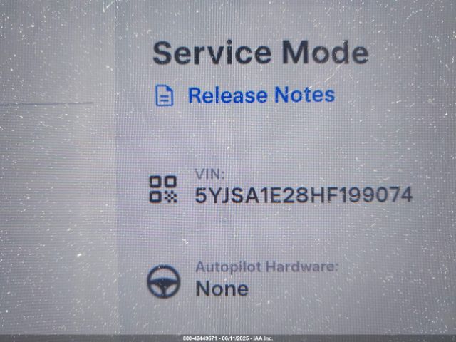2017 TESLA MODEL S 5YJSA1E28HF199074 Photo 8