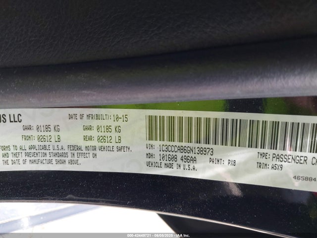 Chrysler 2016 2016 1C3CCCAB6GN138973 Image 9