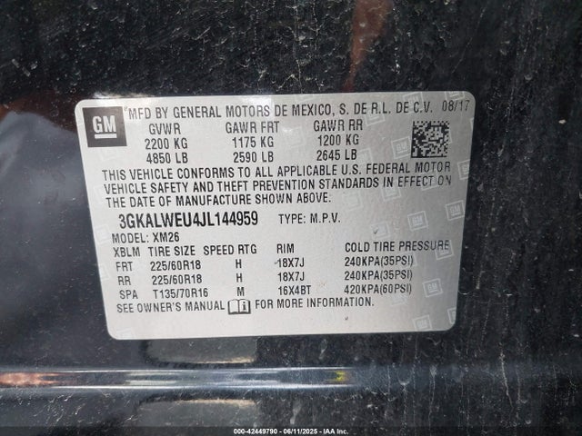 3GKALWEU4JL144959 GMC Terrain Slt Diesel