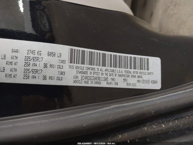 2C4RDGCGXKR611305 Dodge 2019