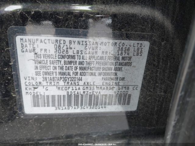 3N1AB7AP3GY320144 Nissan SENTRA SR