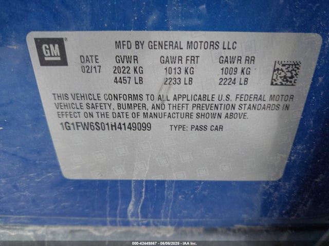 1G1FW6S01H4149099 Chevrolet 2017