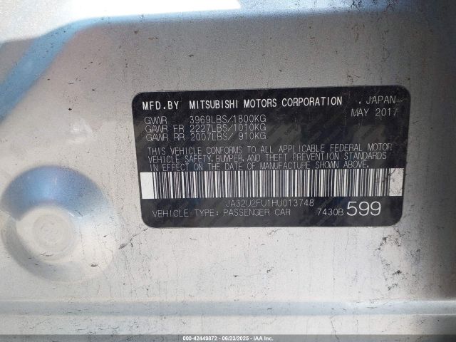 2017 MITSUBISHI LANCER JA32U2FU1HU013748 Photo 8