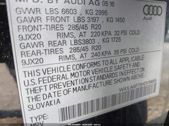 2017 AUDI Q7 WA1LAAF73HD019855 Photo 8